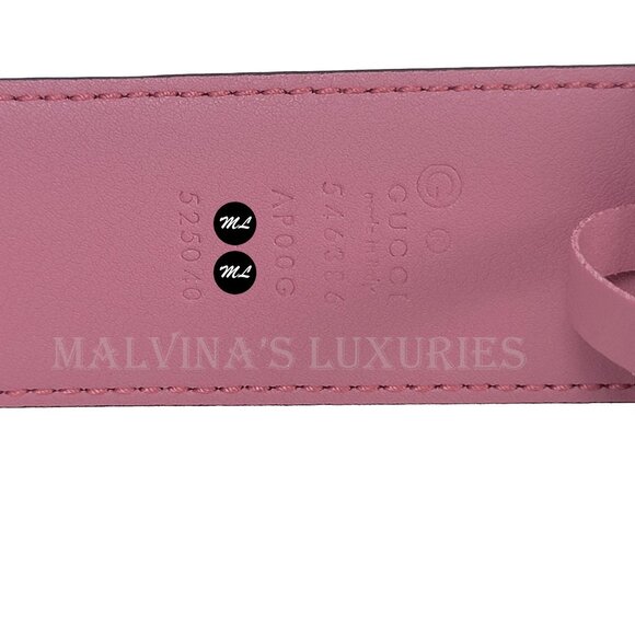 GUCCI BELT ‎546386 BLONDIE GG LOGO GOLDTONE BUCKLE PINK LEATHER sz 90/ 36